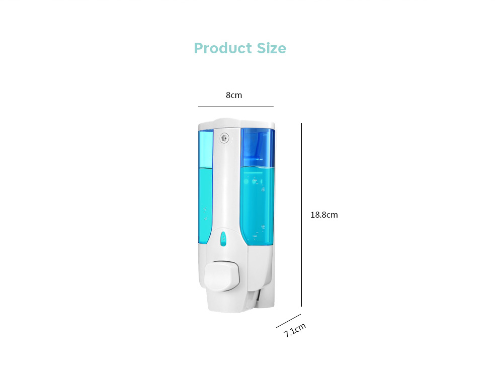 350ml Wall Mount Liquid Soap Shampoo Dispenser with Lock for Bathroom Washroom