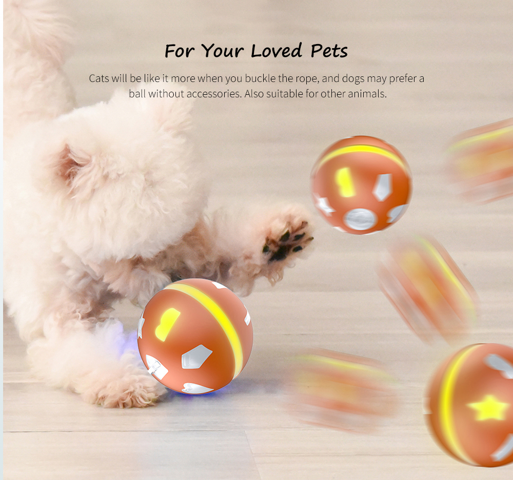 BENTOPAL P04 USB Charging Smart Ball Pet Toy with Colorful LED Lights