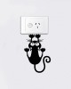 Cat Hanging On Light Switch Sticker Wall Decal Art Vinyl Cartoon Cat Stickers