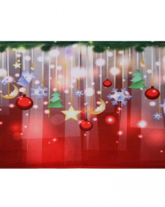 Christmas Baubles Stars Pattern Water Absorption Indoor Outdoor Area Rug